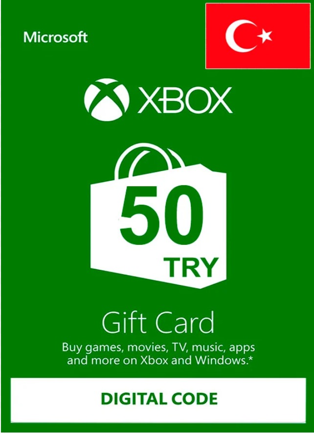 XBOX LIVE GIFT CARD 50 TRY (ТУРЦИЯ) КАРТА ПОПОЛНЕНИЯ - Купить Игры Steam